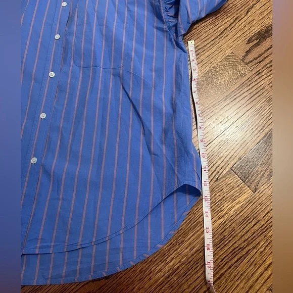 Rails | Blue Button Down Puff Sleeve Janae in Lima Stripe Sz M - Picture 11 of 12